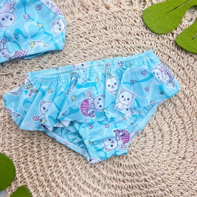 Linha Praia - Biquíni com Proteção UV50+ e Calcinha - Gatinhas Sereias